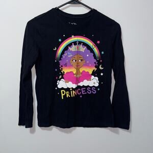The Children's Place Black Princess Tee girls size Large (10/12)